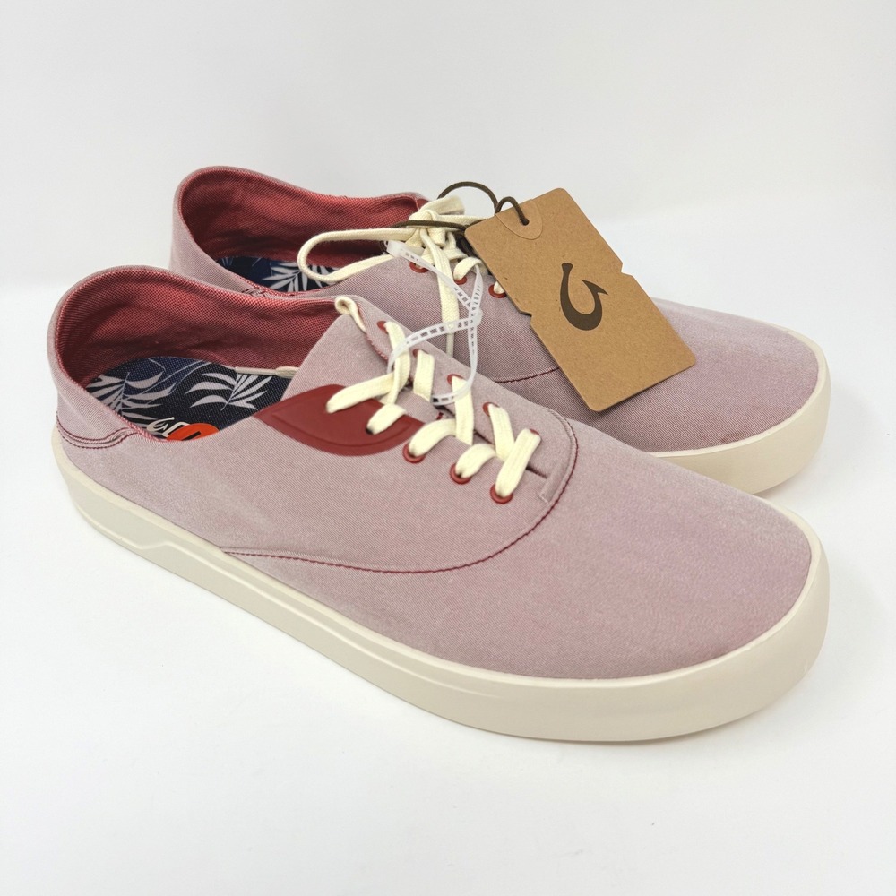 OluKai Tradewind Mens 12 Dusty Rose Canvas Low Top Sneakers 10533-7U7U NEW